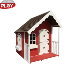 Lekstuga Nordic Play med Veranda Vit/Röd