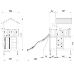 Lektorn Jungle Gym Chalet 2.1 Lektorn Blå Rutschkana