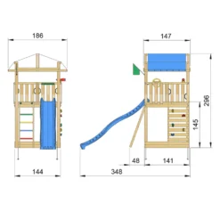 Lektorn Jungle Gym Fort 2.1 Med Blå Rutschkana