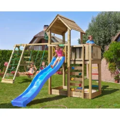 Lektorn Jungle Gym Mansion 2.1 Klättermodul Blå Rutschkana