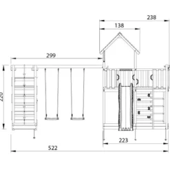 Lektorn Jungle Gym Mansion 2.1 Klättermodul Blå Rutschkana