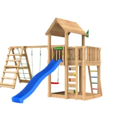 Lektorn Jungle Gym Mansion 2.1 Klättermodul Blå Rutschkana