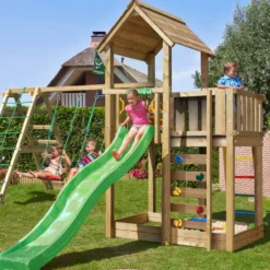 Lektorn Jungle Gym Mansion 2.1 Klättermodul Grön Rutschkana