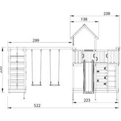 Lektorn Jungle Gym Mansion 2.1 Klättermodul Grön Rutschkana
