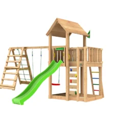 Lektorn Jungle Gym Mansion 2.1 Klättermodul Grön Rutschkana