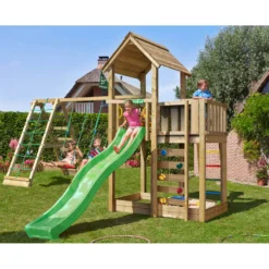 Lektorn Jungle Gym Mansion 2.1 Klättermodul Grön Rutschkana