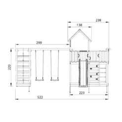 Lektorn Jungle Gym Mansion 2.1 Klättermodul Grön Rutschkana