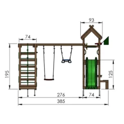 Lektorn Jungle Gym Totem Inkl Klättermodul & Blå Rutschkana