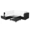 Loungegrupp Comfort Garden Bahamas 4-sits med Avslut och Bord med Hylla 75x75 UtomhusSvart, Vänster