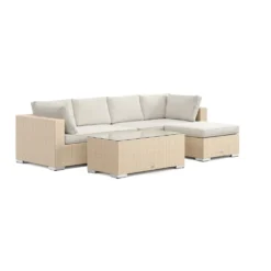 Loungegrupp Comfort Garden Bahamas utomhus divansoffa 5-sits med vändbar divan och bord