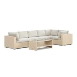 Loungegrupp Comfort Garden Bahamas utomhus hörnsoffa 6-sits vändbar och bord med hylla