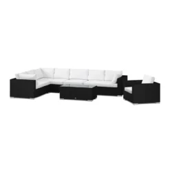 Loungegrupp Comfort Garden Bahamas utomhus L-soffa höger 8-sits med fåtölj och bord