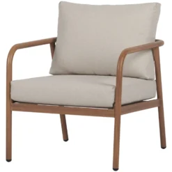 Loungegrupp ENVY DESIGN Olga 2-sitssoffa med 2st fåtöljer och bordFärg: Trä/natur