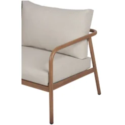 Loungegrupp ENVY DESIGN Olga 2-sitssoffa med 2st fåtöljer och bordFärg: Trä/natur