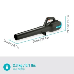 Lövblåsare Gardena PowerJet 18V P4A Komplett (2,5Ah batteri + standardladdare)