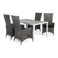 Matgrupp Comfort Garden Tunis Matgrupp Utomhus 150 med 4 Jenny Ställbar Fåtölj m Dyna
