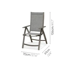 Matgrupp LifestyleGarden Solana 200 cm med 6 Positionsstolar