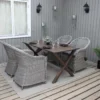 Matgrupp Utomhus Baltic Garden 150 cm bord & 4 Belize grå stolar