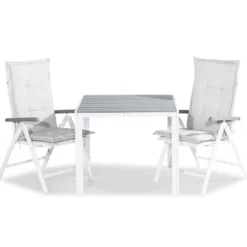Matgrupp Utomhus Comfort Garden Tunis 90 med 2 PositionsTrädgårdsstolar Monaco LyxOffwhite Dynor