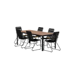 Matgrupp Utomhus Venture Home Bois 90x205 cm med 6 st Bois Trädgårdsstolar