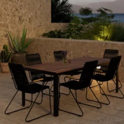Matgrupp Utomhus Venture Home Bois 90x205 cm med 6 st Bois Trädgårdsstolar