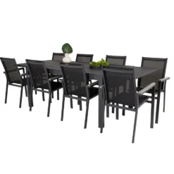 Matgrupp Utomhus Venture Home Madrid 160/240 med 8 Pincy Trädgårdsstolar