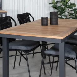 Matgrupp Utomhus Venture Home Perla med 4 Jefferson Stapelbara Trädgårdsstolar