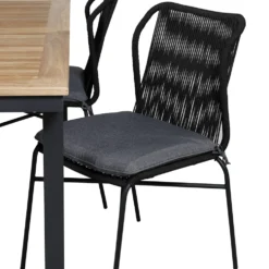 Matgrupp Utomhus Venture Home Perla med 4 Jefferson Stapelbara Trädgårdsstolar