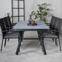 Matgrupp Utomhus Venture Home Vyn med 6 Hanna Trädgårdsstolar