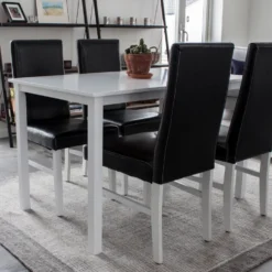 Matgrupp Venture Home Aleyna 160/240 med 8 Copacabana KarmstolarSvart/Grå
