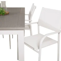 Matgrupp Venture Home Aleyna 152/210 med 4 Siri KarmstolarVit/Grå