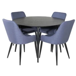 Matgrupp Venture Home Dipp Ø115 cm med 4 Plaza Stolar