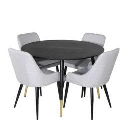 Matgrupp Venture Home Dipp Ø115 cm med 4 Plaza Stolar