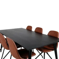Matgrupp Venture Home Dipp Fyrkantigt Matbord 180 cm & 6 Polar Spin Stolar