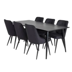 Matgrupp Venture Home Dipp med 6 Velvet Deluxe Stolar