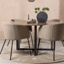 Matgrupp Venture Home Durango Ø 120 cm med 4 Berit Stolar