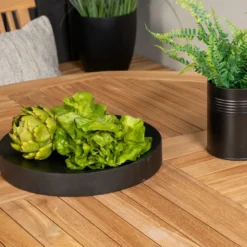 Matgrupp Venture Home Kenya Ø120 cm Teak med 4 Kenya Fällbara Stolar