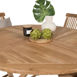 Matgrupp Venture Home Kiara Ø 120 med 4 Stolar Med Armstöd