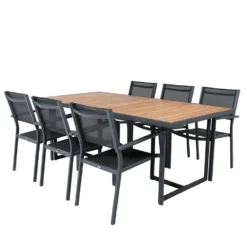 Matgrupp Venture Home King med 6 Curz Stapelbara Matstolar