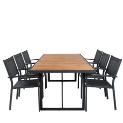 Matgrupp Venture Home King med 6 Curz Stapelbara Matstolar