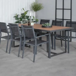 Matgrupp Venture Home King med 6 Curz Stapelbara Matstolar