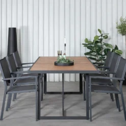Matgrupp Venture Home King med 6 Curz Stapelbara Matstolar