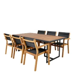 Matgrupp Venture Home King med 6 Veni Stapelbara Matstolar