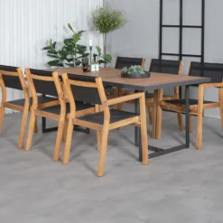 Matgrupp Venture Home King med 6 Veni Stapelbara Matstolar