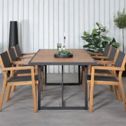 Matgrupp Venture Home King med 6 Veni Stapelbara Matstolar