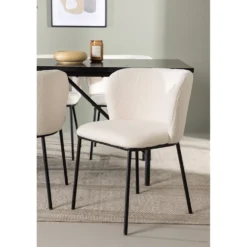 Matstol Venture Home Edina Vit Stol i Boucle 2 st