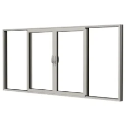Parskjutdörr NorDan HelAlu Aluminium 4-Delad Enkelspår