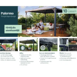 Paviljong Canopia by Palram Milano med Stabil Aluminiumprofil och Polykarbonattak