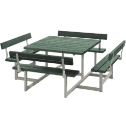 Picknickbord PLUS Picnic med 4 Ryggstöd ReTex 224 cm UtomhusGrön