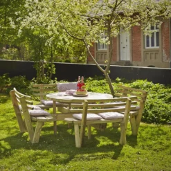 Picknickbord PLUS Runt med Ryggstöd Utomhus